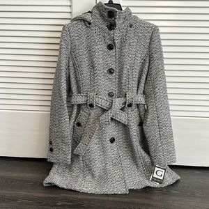Women's Gallery Hooded Wool-Blend Walker Coat